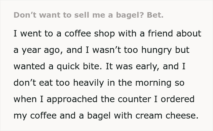 Coffee Shop Refuses to Sell Bagel to Adult from Kids' Menu