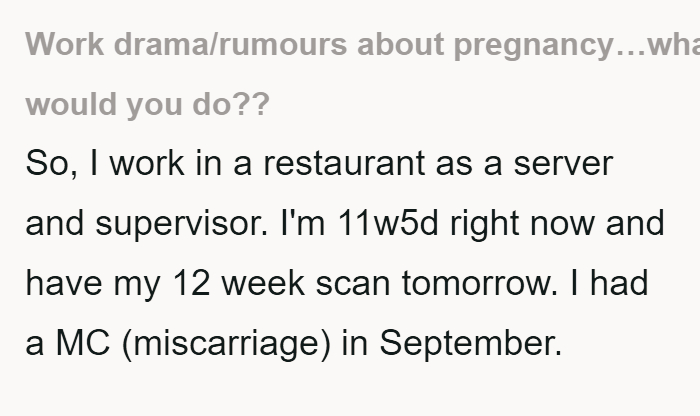 workplace gossip pregnancy