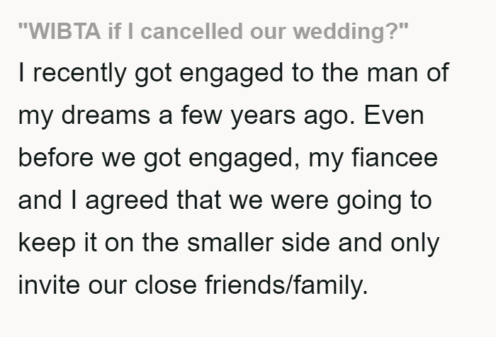 Canceling wedding due to family drama