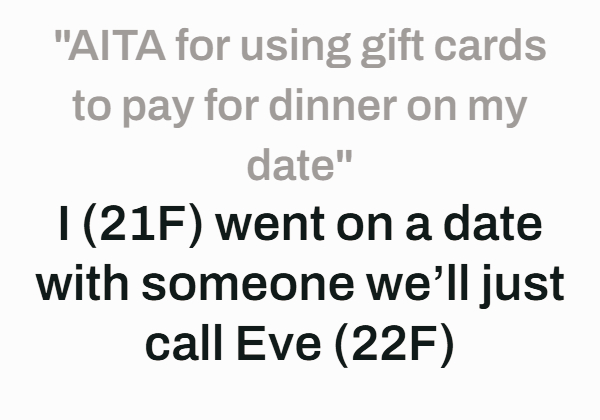 Using Gift Cards on a First Date