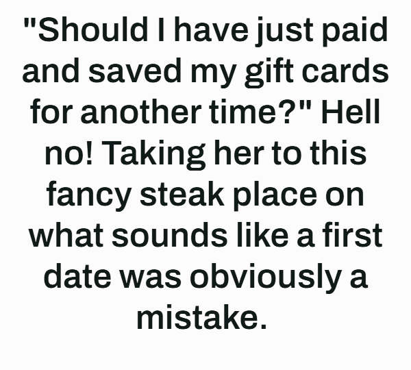 Using Gift Cards on a First Date