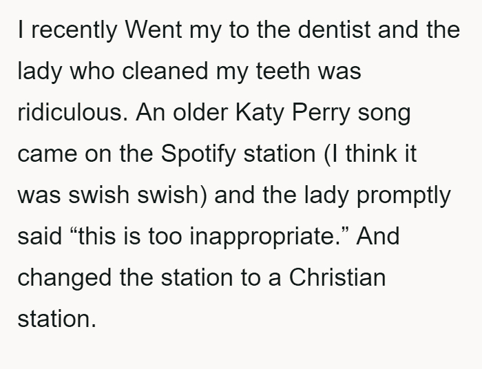 Dentist office dispute over religious music