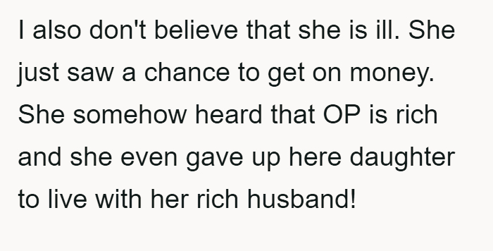 Refusing to pay for estranged mother's surgery