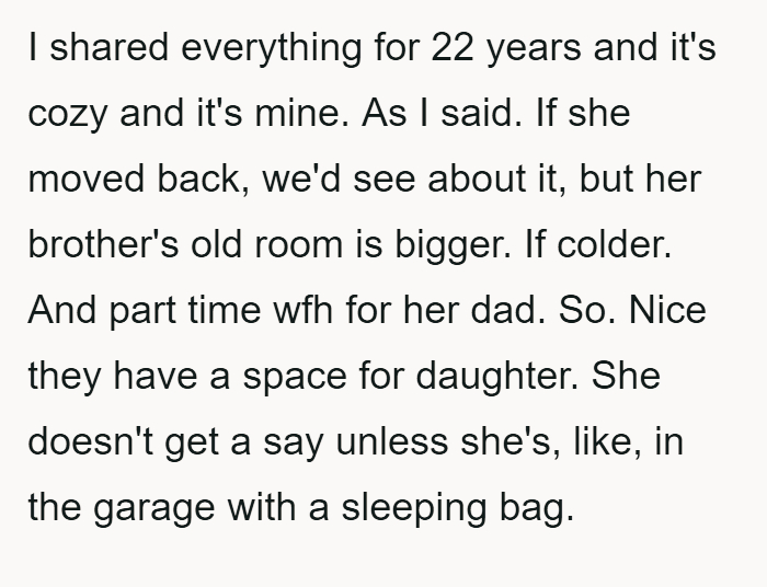 Dad refuses to give up home office for returning daughter