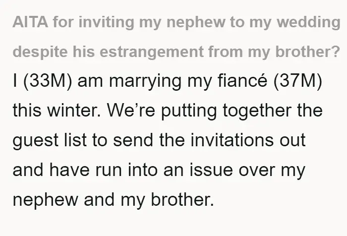 Inviting estranged family to wedding