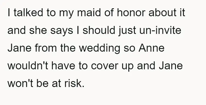 Wedding conflict over bridesmaid scars and anxiety triggers