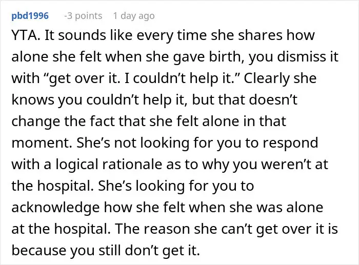 Husband Missed Childbirth, Wife Can't Move On